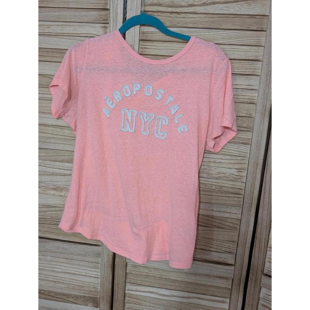 AEROPOSTALE WOMENS JRS M MEDIUM PINK TEE SHORT SLEEVE T SHIRT AERO SURF CORAL TO